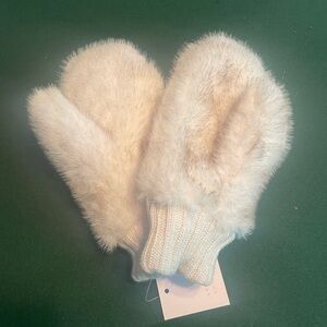 Faux Silver Fox Mittens